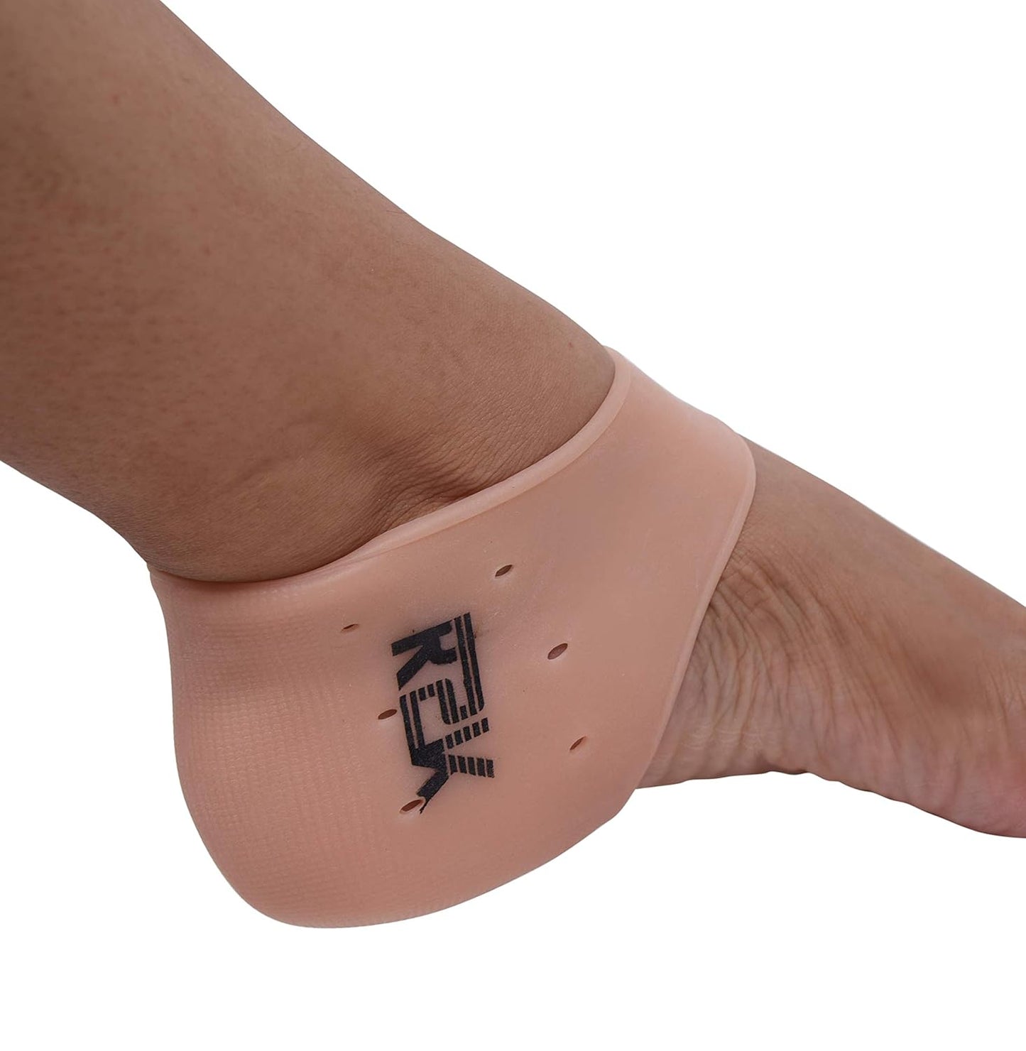 Steelbird R2K Silicone Gel Anti Heel Crack Pad Socks for Pain Relief for Men and Women Free Size (Beige)
