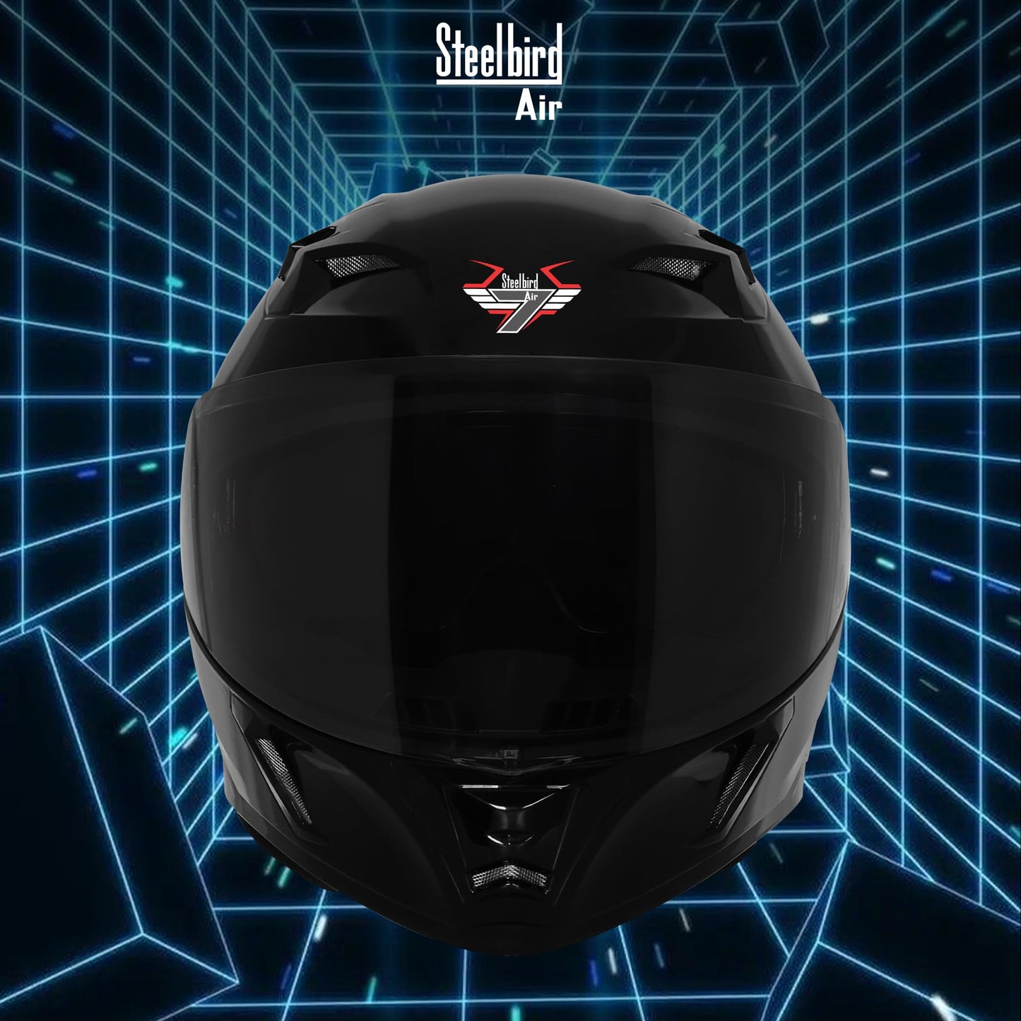 Steelbird SBA-11 7Wings LT ISI Certified Flip-Up Helmet for Men with Inner Sun Shield (Glossy Black with Smoke Visor)