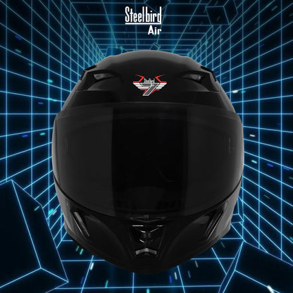 Steelbird SBA-11 7Wings LT ISI Certified Flip-Up Helmet for Men with Inner Sun Shield (Glossy Black with Smoke Visor)