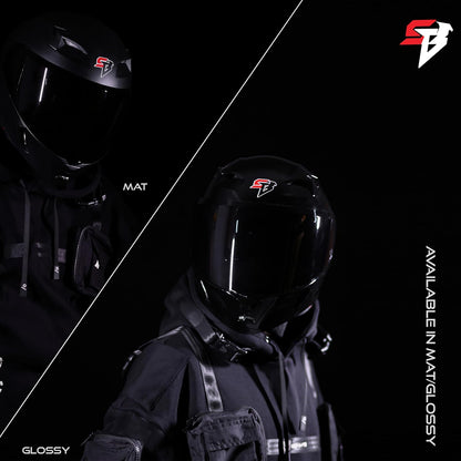 Steelbird SBA-11 Tornado ISI and DOT Certified Full Face Helmet for Men and Women with Inner Silver Sun Shield (Glossy Black with Smoke Visor)