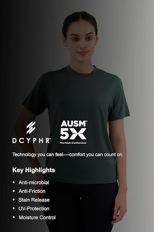 DCYPHR Women's AUSM5X™ Mesh Tee- Deep Emerald