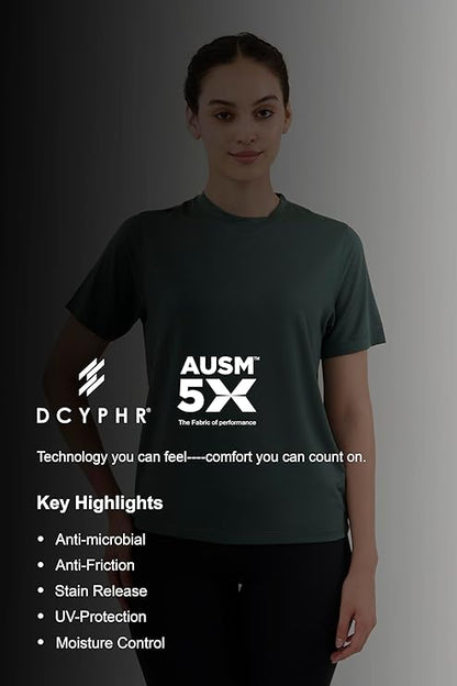 DCYPHR Women's AUSM5X™ Mesh Tee- Deep Emerald