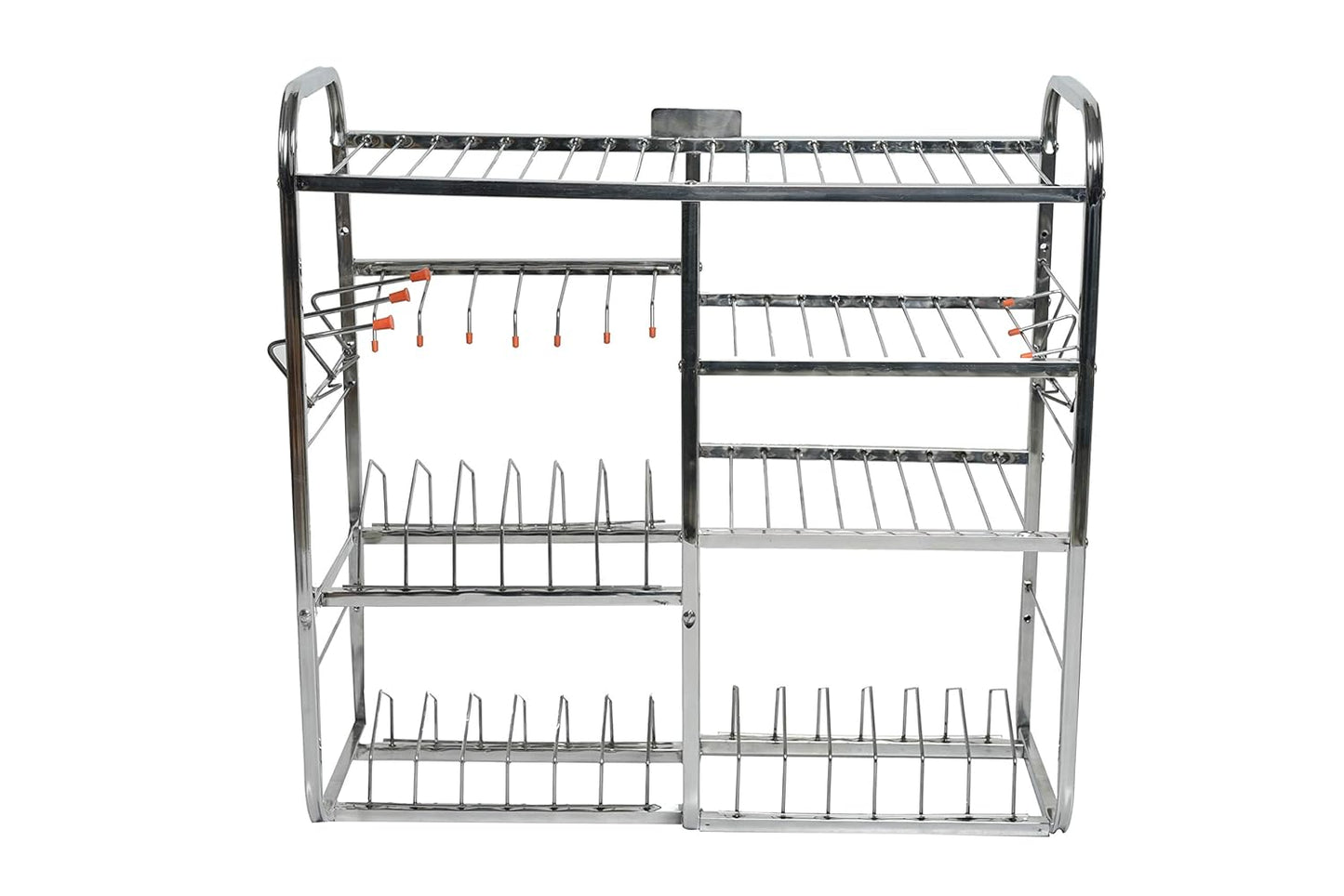 Ares 24 Inch Wall Mount Kitchen Dish Rack Plate Cutlery Stand/Kitchen Utensils Rack/Modern Kitchen Storage Rack (Natural Steel)