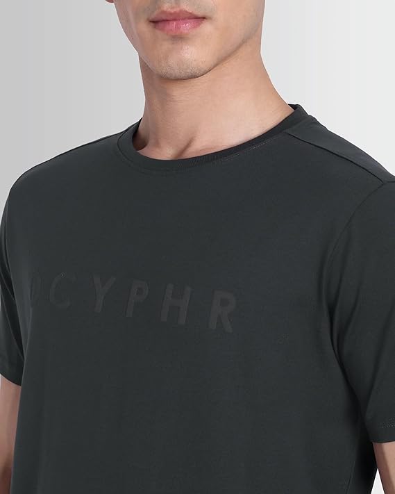 DCYPHR Essentials Stretch Brand Tee- Charcoal