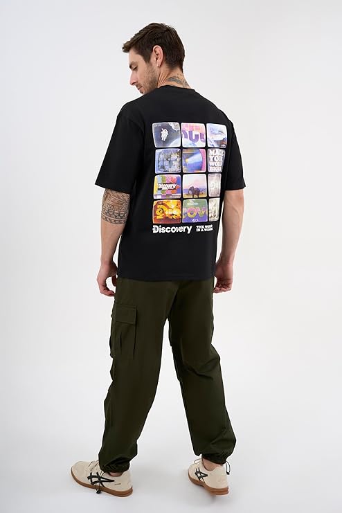 DCYPHR Discovery Men's Retro Graphic Tee- Black