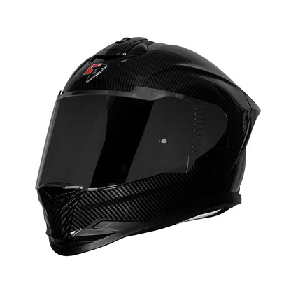 Steelbird SBH-57 Fighter F11 Helmet ISI and DOT Certified Full Face Helmet for Men with Inner Silver Sun Shield (Glossy Black)