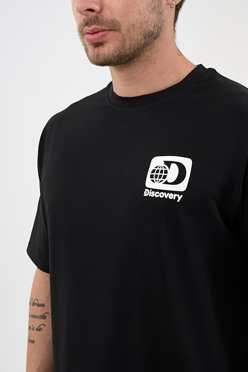 DCYPHR Discovery Men's Retro Graphic Tee- Black