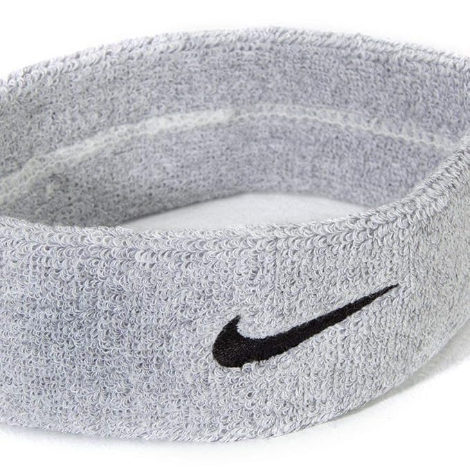 Refurbished NIKE UNISEX SWOOSH CLASSIC HEADBAND, OSFM (GREY HEATHER/BLACK)
