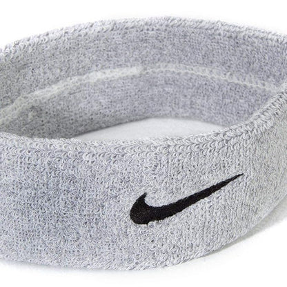 Refurbished NIKE UNISEX SWOOSH CLASSIC HEADBAND, OSFM (GREY HEATHER/BLACK)