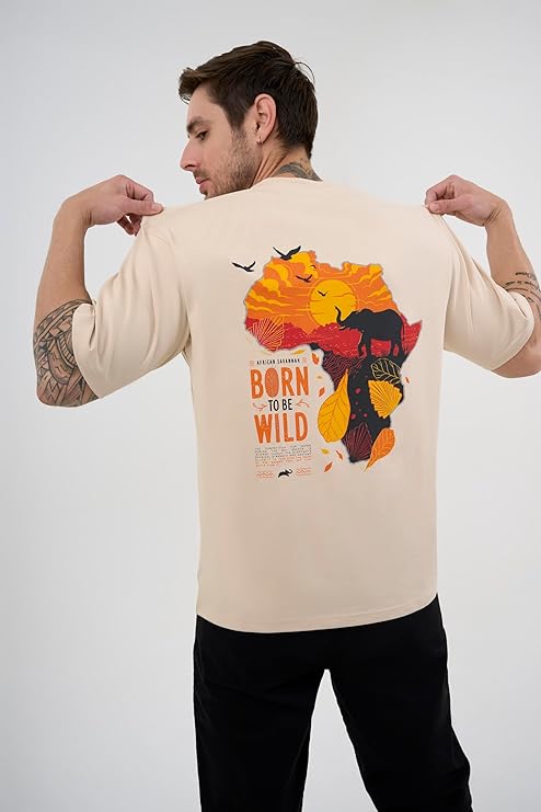 DCYPHR Discovery Men's Born to Be Wild Graphic Tee-Ivory Mist