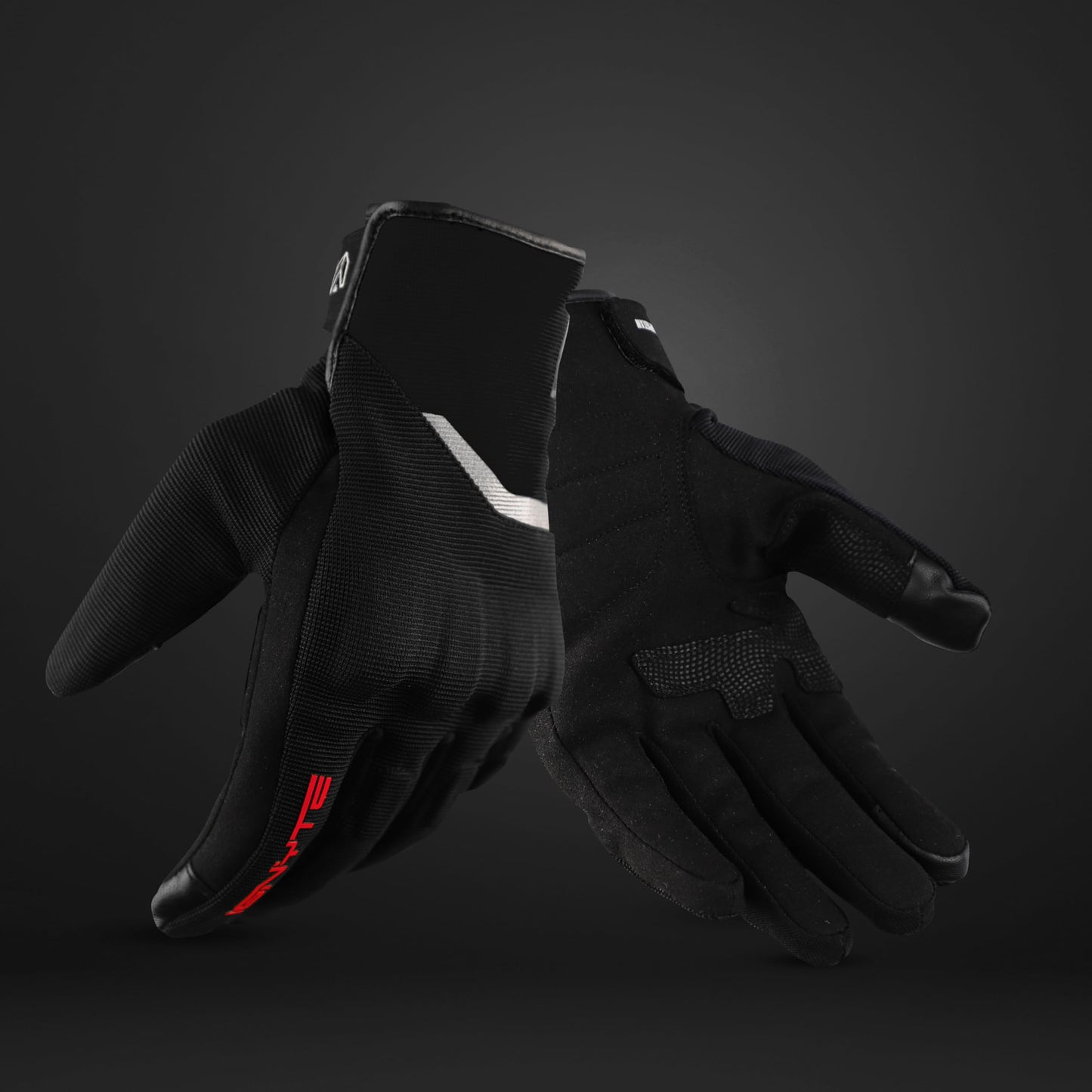 Ignyte Aqua Full Finger Waterproof Bike Riding Gloves with Touch Screen Sensitivity at Thumb and Index Finger, Protective Off-Road Motorbike Racing (Black)