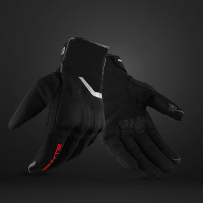 Ignyte Aqua Full Finger Waterproof Bike Riding Gloves with Touch Screen Sensitivity at Thumb and Index Finger, Protective Off-Road Motorbike Racing (Black)