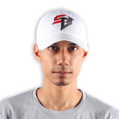 Steelbird Dotted Knitted Dad Cap with Adjustable Strap for All Sports, Cap for Girls, Caps for Gym, Sports Caps for Men and Women with Airholes (White)