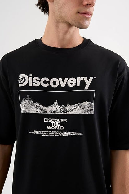 DCYPHR Discovery Men's Moon Explorer Graphic Tee- Black