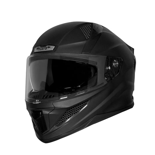 Steelbird SBH-25 Rudra ISI Certified Full Face Helmet for Men and Women with Inner Smoke Sun Shield (Dashing Black)