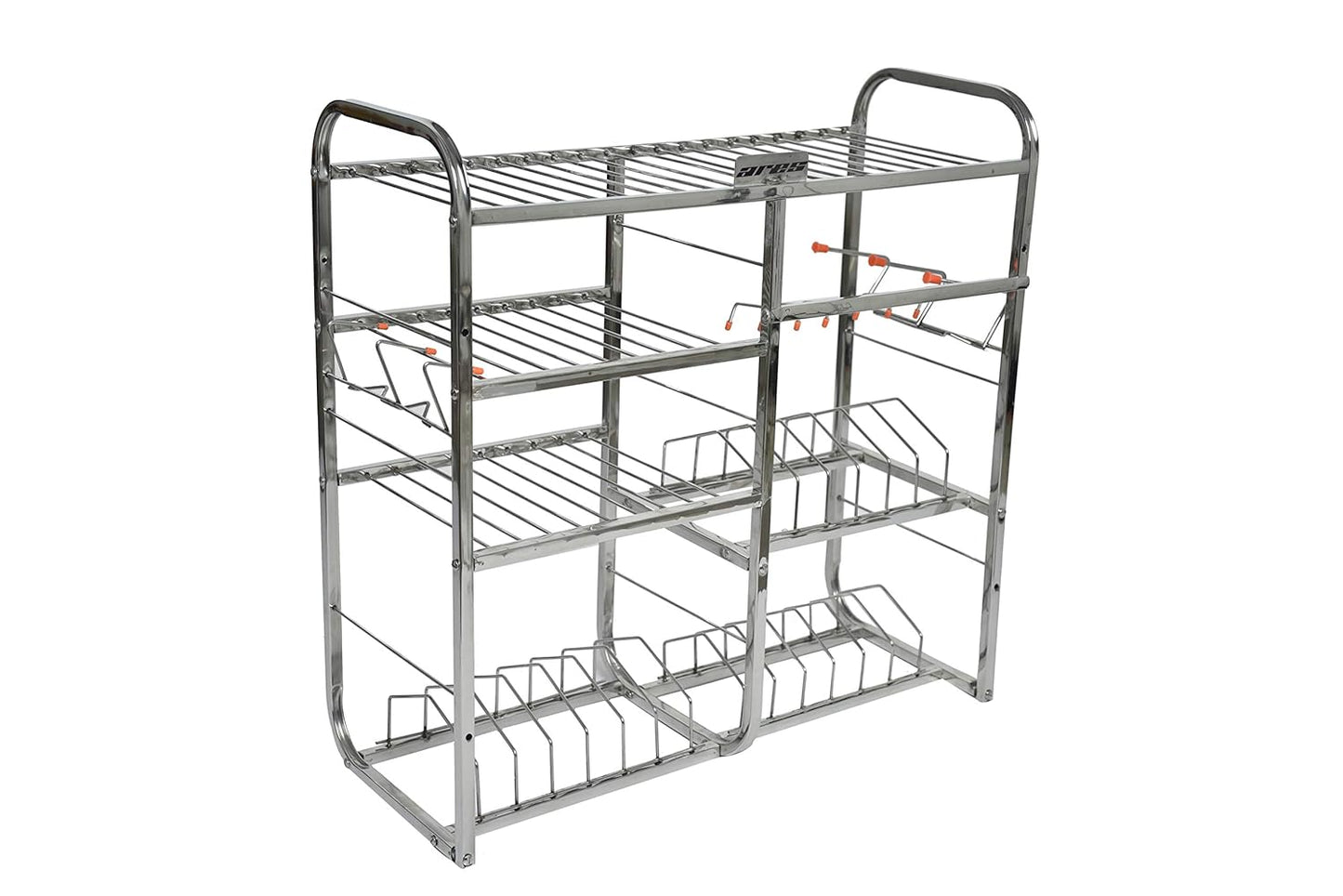 Ares 24 Inch Wall Mount Kitchen Dish Rack Plate Cutlery Stand/Kitchen Utensils Rack/Modern Kitchen Storage Rack (Natural Steel)