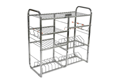 Ares 24 Inch Wall Mount Kitchen Dish Rack Plate Cutlery Stand/Kitchen Utensils Rack/Modern Kitchen Storage Rack (Natural Steel)