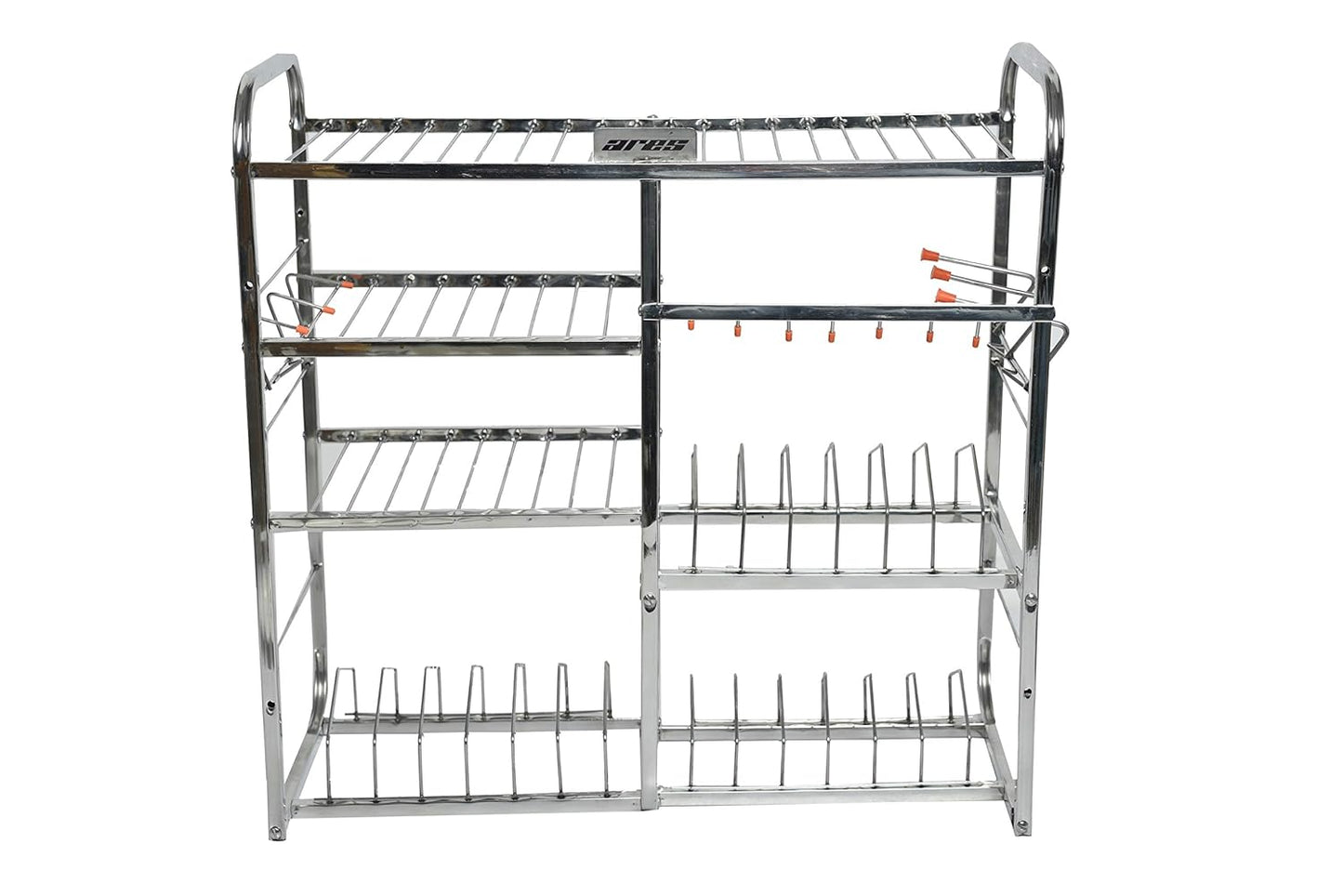 Ares 24 Inch Wall Mount Kitchen Dish Rack Plate Cutlery Stand/Kitchen Utensils Rack/Modern Kitchen Storage Rack (Natural Steel)