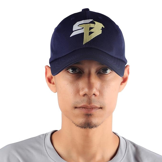 Steelbird Dotted Knitted Dad Cap with Adjustable Strap for All Sports, Cap for Girls, Caps for Gym, Sports Caps for Men and Women with Airholes (Navy Blue)