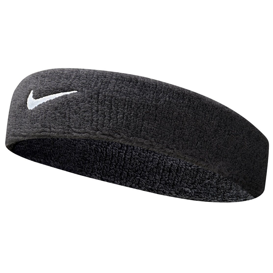 Refurbished NIKE UNISEX SWOOSH CLASSIC HEADBAND, OSFM (Black/White)