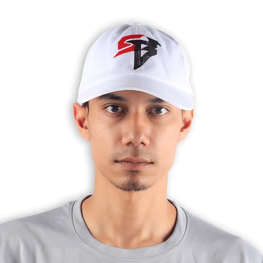 Steelbird Polyster Dad Cap with Adjustable Strap for All Sports, Cap for Girls, Caps for Gym, Sports Caps for Men and Women with Airholes (White)