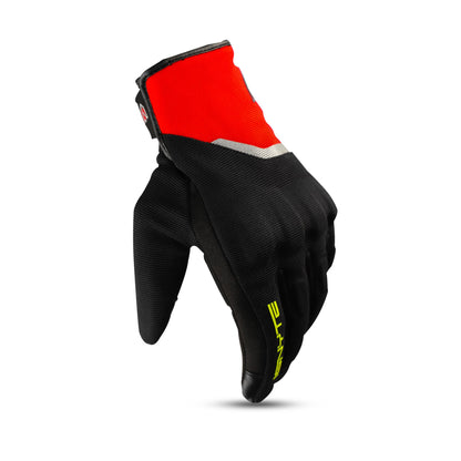 Ignyte Aqua Full Finger Waterproof Bike Riding Gloves with Touch Screen Sensitivity at Thumb and Index Finger, Protective Off-Road Motorbike Racing (Red)