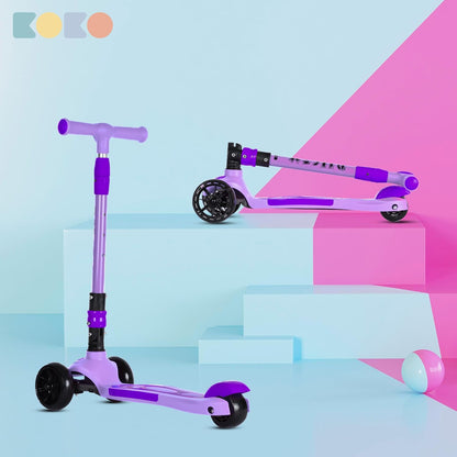 Refurbised Koko Rusty Kick Scooter with Adjustable Height and Portable, Kids Scooter with PVC Wheels for Age 3+ (Max User Weight: 40kg)(Purple)