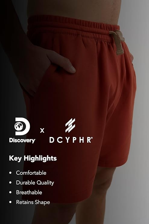 DCYPHR Discovery Men's Lounge Explorer Shorts- Burnt Orange