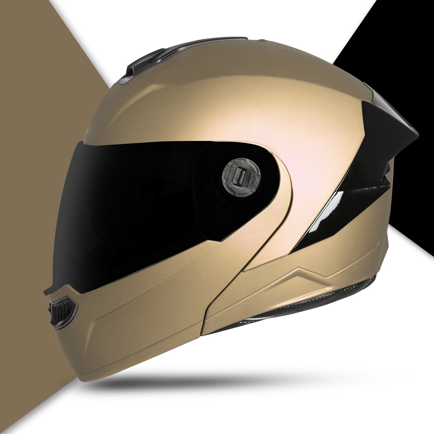 Steelbird SBA-8 7Wings ISI Certified Flip-Up Helmet for Men and Women (Matt Desert Storm with Smoke Visor)