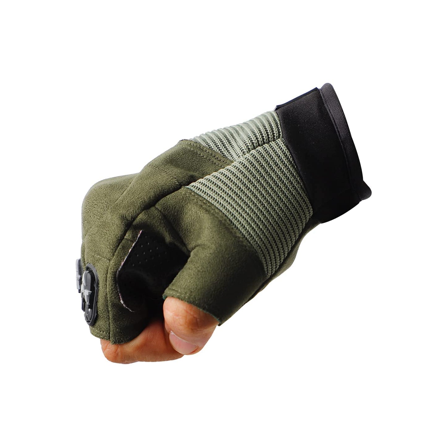 Refurbished Steelbird Polyester Protective Off-Road Motorbike Racing , Cycling Half Finger Bike Riding Gloves (Green)