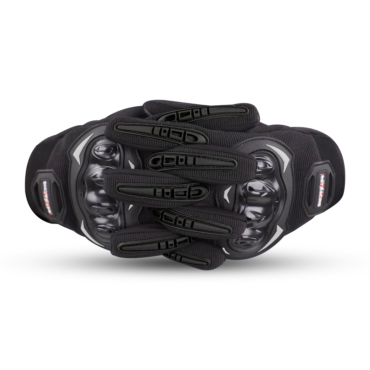 Refurbished Steelbird GT-17 Full Finger Bike Riding Gloves with Touch Screen Sensitivity at Thumb and Index Finger, Protective Off-Road Motorbike Racing (Black)