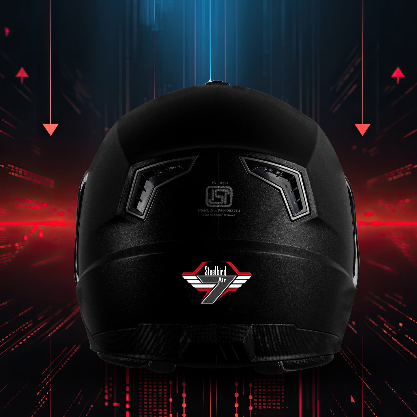 Steelbird SBA-9 7Wings  ISI Certified Open Face Helmet for Men and Women with Inner Smoke Sun Shield (Dashing Black)