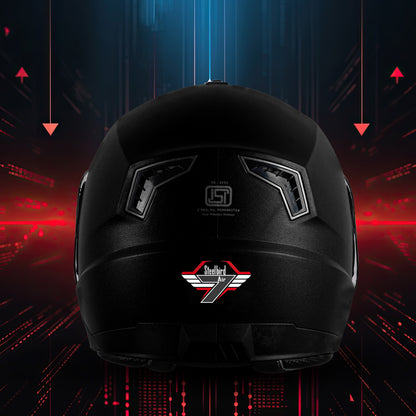 Steelbird SBA-9 7Wings  ISI Certified Open Face Helmet for Men and Women with Inner Smoke Sun Shield (Dashing Black)