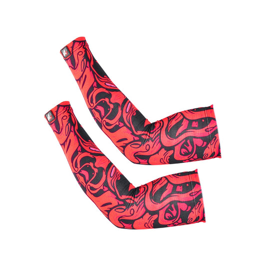 Steelbird Jispa 1.0 Arm Sleeves Red Unisex for Sports, Running, Cricket, Bike Riding, Cycling, Basketball & Breathable (Sold as a Pair)
