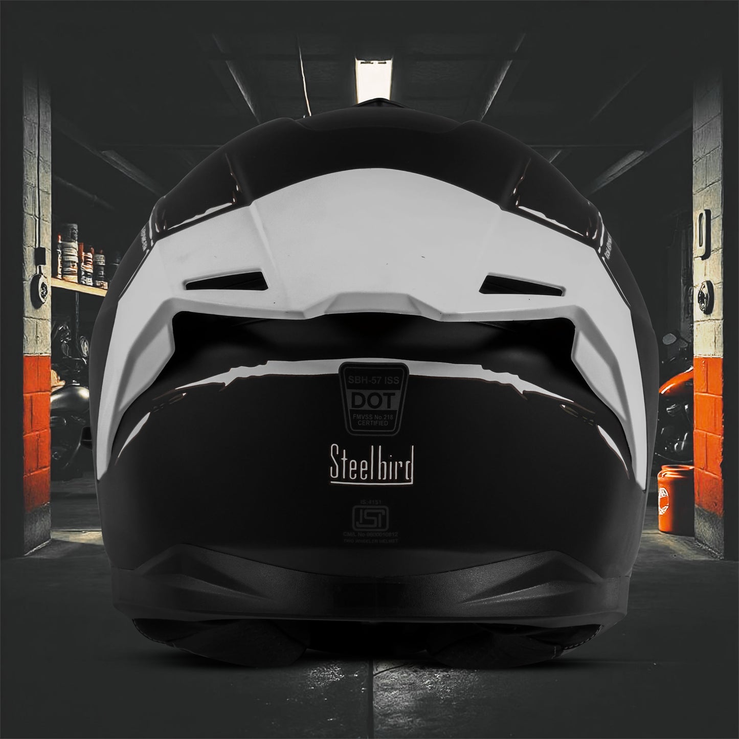 Steelbird SBH-57 Fighter F2 ISI and DOT Certified Full Face Helmet for Men and Women With Inner Silver Sun Shield (Glossy Black Silver).