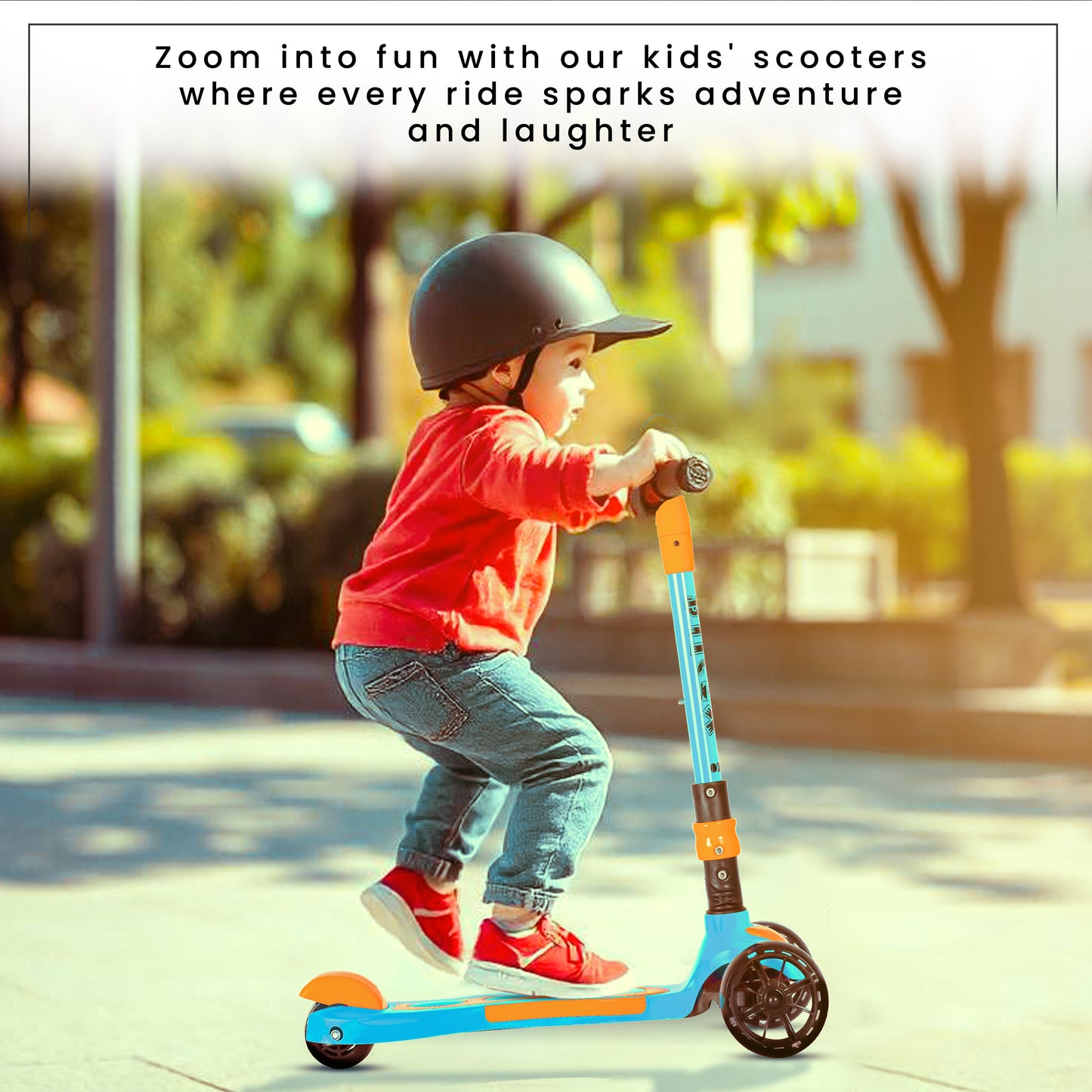 Refurbished Koko Rusty Kick Scooter with Adjustable Height and Portable, Kids Scooter with PVC Wheels for Age 3+ (Max User Weight: 40kg)(Blue)