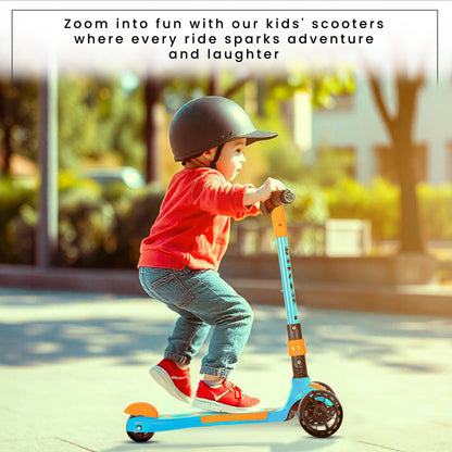 Refurbished Koko Rusty Kick Scooter with Adjustable Height and Portable, Kids Scooter with PVC Wheels for Age 3+ (Max User Weight: 40kg)(Blue)