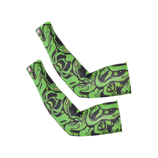Steelbird Jispa 1.0 Arm Sleeves Green Unisex for Sports, Running, Cricket, Bike Riding, Cycling, Basketball & Breathable (Sold as a Pair)