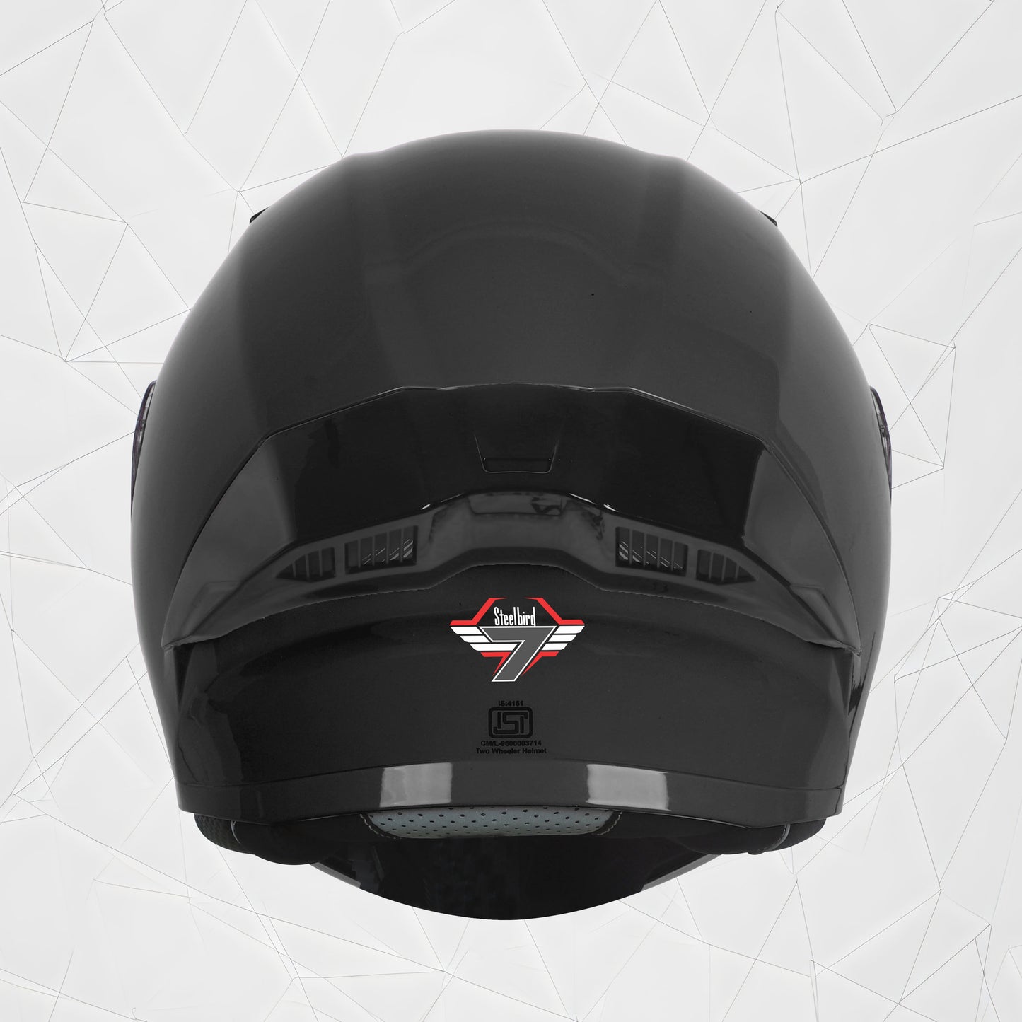 Steelbird SBA-20 7Wings ISI Certified Flip-Up Helmet with Black Spoiler for Men and Women (Glossy Black with Clear Visor)