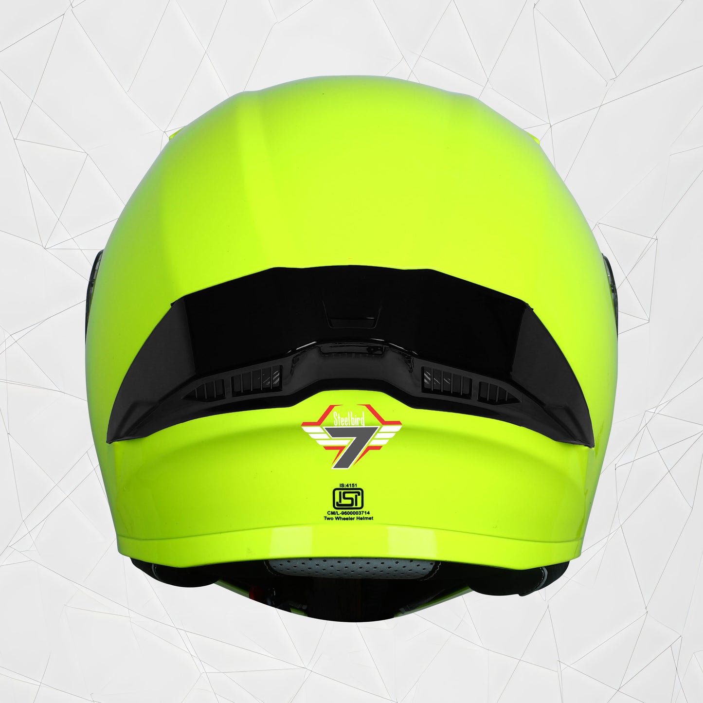 Steelbird SBA-20 7Wings ISI Certified Flip-Up Helmet with Black Spoiler for Men and Women (Glossy Fluo Neon with Clear Visor)