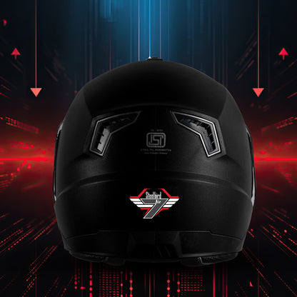 Steelbird SBA-9 7Wings  ISI Certified Open Face Helmet for Men and Women  (Dashing Black With Clear Visor)