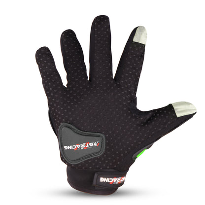 Refurbished Steelbird GT-01 Full Finger Bike Riding Gloves with Touch Screen Sensitivity at Thumb and Index Finger, Protective Off-Road Motorbike Racing (Green)