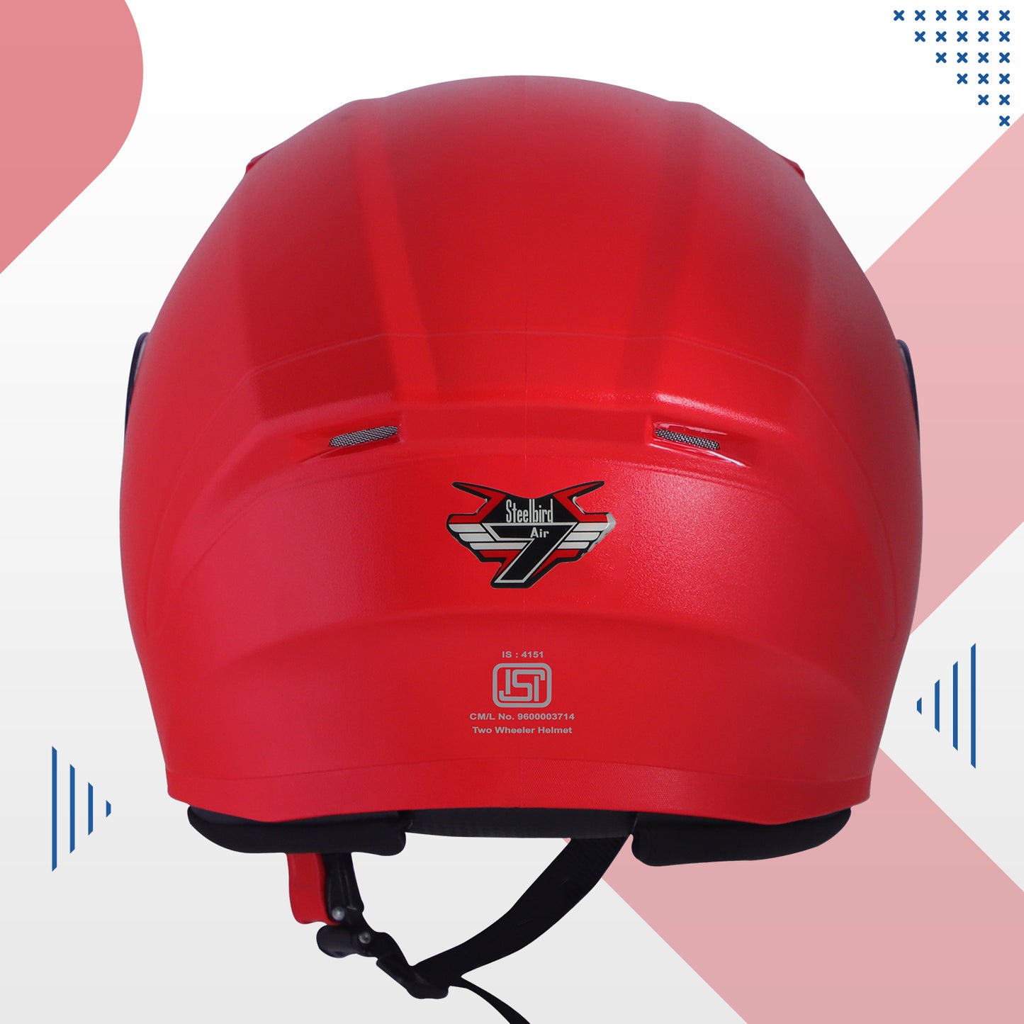 Steelbird SBA-17 7Wings ISI Certified Open Face Helmet for Men and Women with Inner Smoke Sun Shield (Dashing Red with Tinted Yellow Visor)