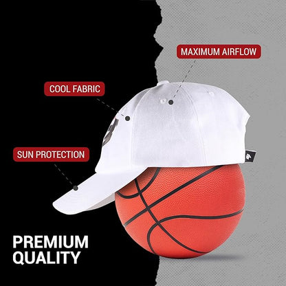 Steelbird Polyster Dad Cap with Adjustable Strap for All Sports, Cap for Girls, Caps for Gym, Sports Caps for Men and Women with Airholes (White)