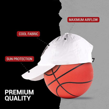Steelbird Cotton Dad Cap with Adjustable Strap for All Sports, Cap for Girls, Caps for Gym, Sports Caps for Men and Women with Airholes (White)