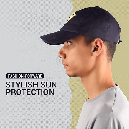 Steelbird Cotton Dad Cap with Adjustable Strap for All Sports, Cap for Girls, Caps for Gym, Sports Caps for Men and Women with Airholes (Navy Blue)