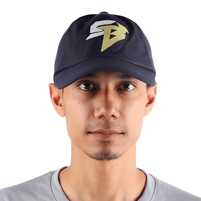 Steelbird Polyster Dad Cap with Adjustable Strap for All Sports, Cap for Girls, Caps for Gym, Sports Caps for Men and Women with Airholes (Navy Blue)