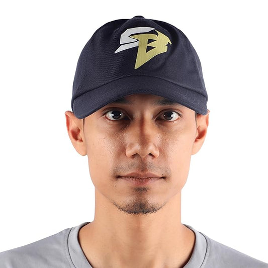 Steelbird Polyster Dad Cap with Adjustable Strap for All Sports, Cap for Girls, Caps for Gym, Sports Caps for Men and Women with Airholes (Navy Blue)