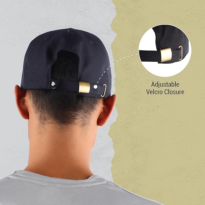 Steelbird Cotton Dad Cap with Adjustable Strap for All Sports, Cap for Girls, Caps for Gym, Sports Caps for Men and Women with Airholes (Navy Blue)