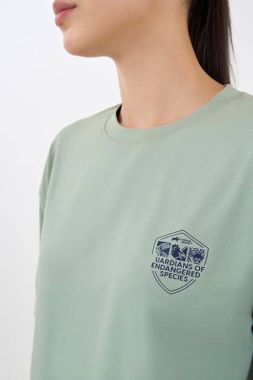 DCYPHR Discovery Women's Blue Whale Graphic Tee- Ice Green